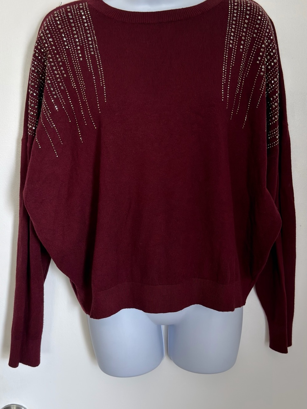 Embellished Burgundy Sweater